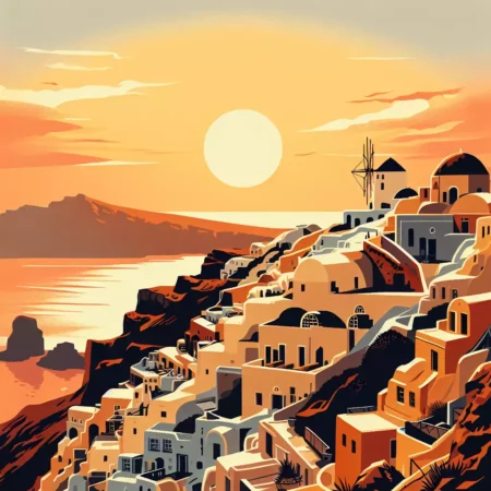 Menikmati Sunset di Santorini, Yunani